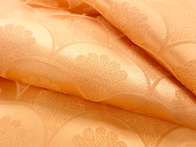  花青海波模様織り出し付け下げ色無地着物